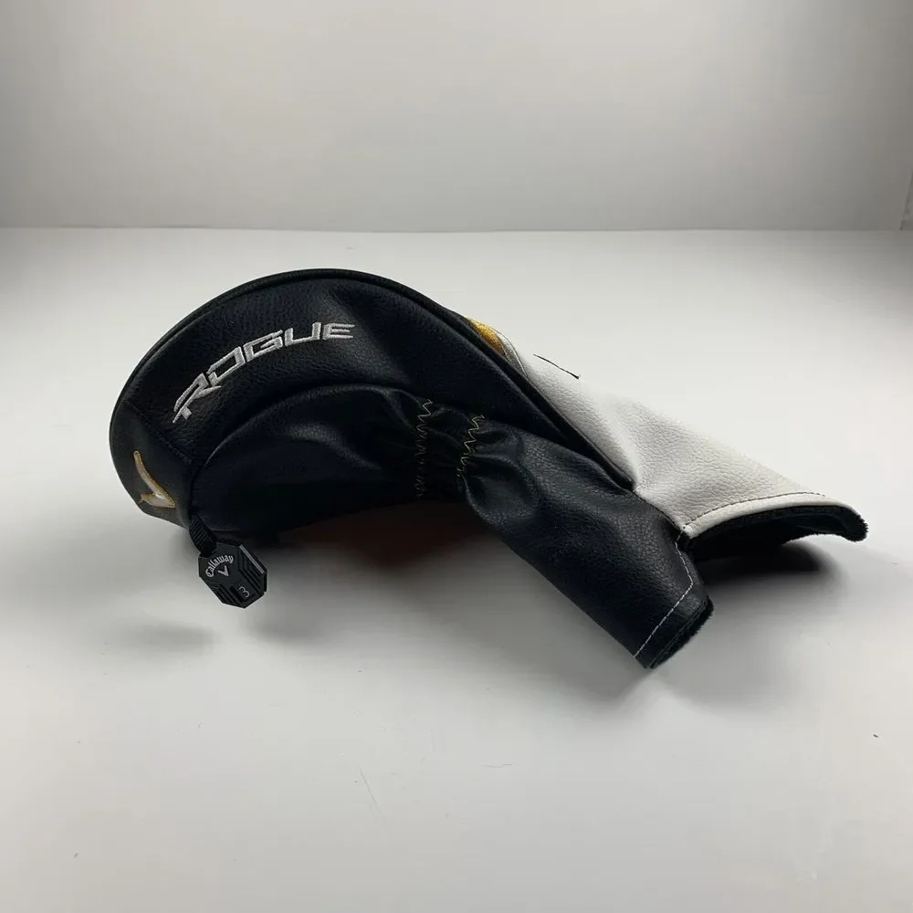 Callaway Rogue ST White Black Gold Leather Sports Golf Fairway Wood‎ Headcover
